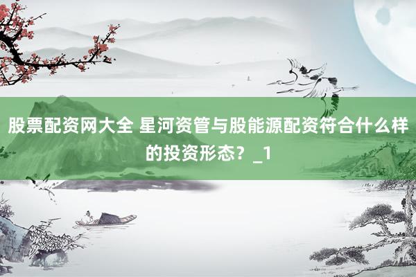 股票配资网大全 星河资管与股能源配资符合什么样的投资形态？_1